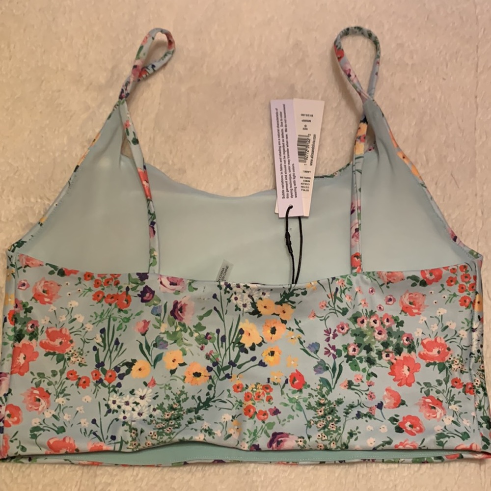 Alice + Olivia NWT Penny Scoop Crop Top Blue Floral Size Small - Picture 5 of 13